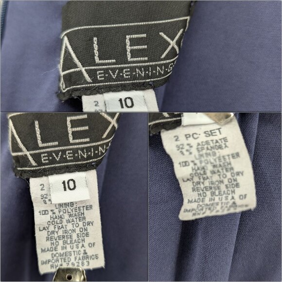 Alex Evenings Maxi Dress Gown Blue Embellished Sleeveless Formal Cocktail Sz 10 - Picture 5 of 11